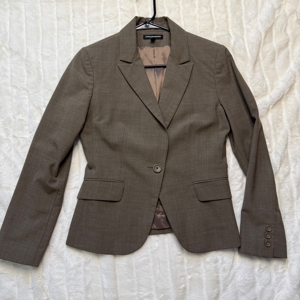 Express Design Studio Brown Single Button Tailore… - image 1
